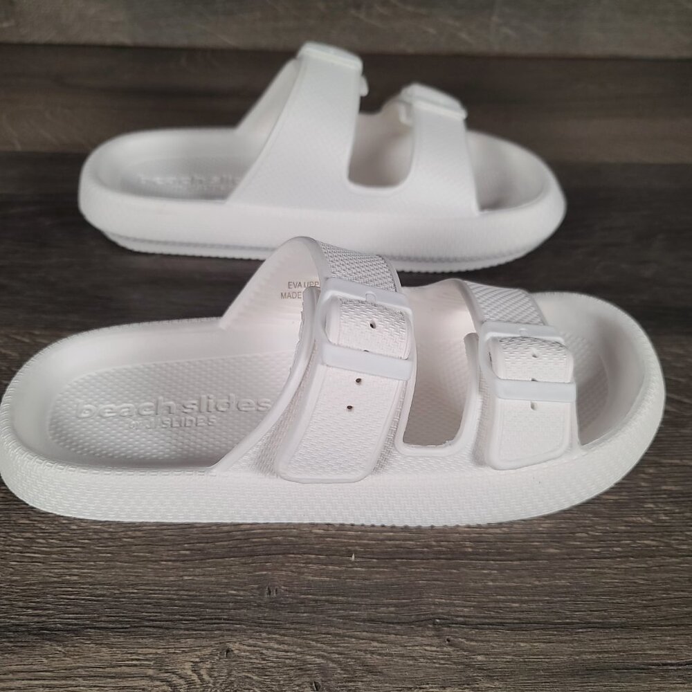 Beach Slides By J/Slides White Eva Double Buckle … - image 6